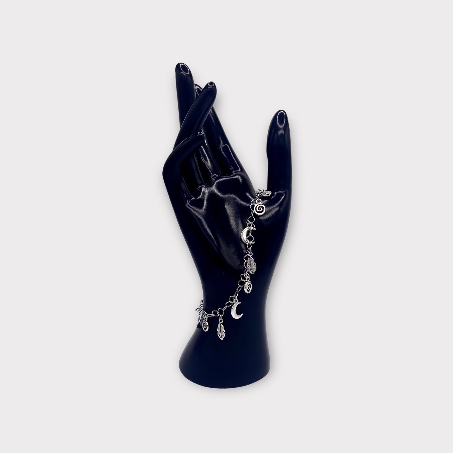 Feather Moon Charm Bracelet