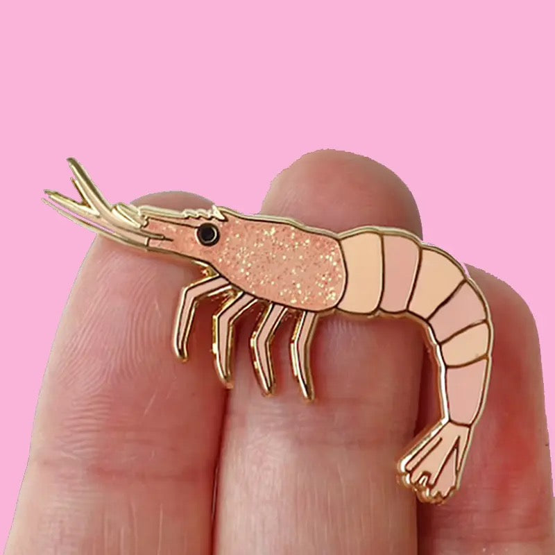 Pretty in Pink Prawn Pin