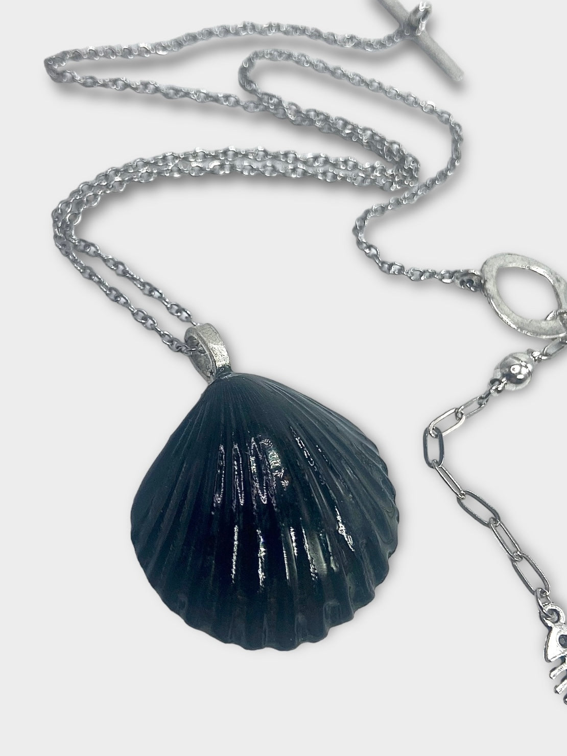 Obsidian Shell Necklace